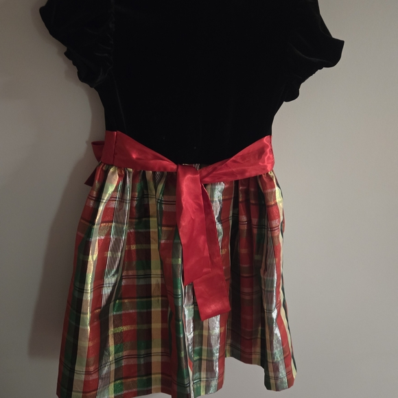Bonnie Jean Black Velvet and Plaid Kids Costume Dress - Picture 3 of 5
